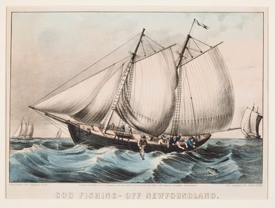 Kabeljauwvisserij - Voor de Kust van Newfoundland door Currier and Ives