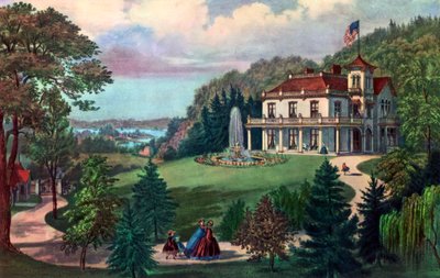 Leven op het platteland, avond, 1862 door Currier and Ives