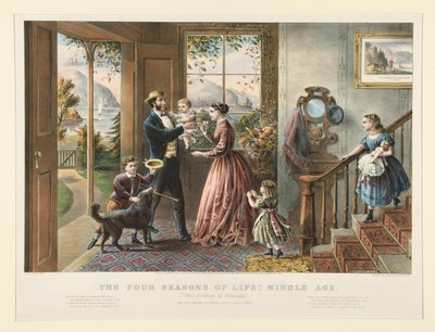 De vier seizoenen van het leven: Middelbare leeftijd (p. 1079) door Currier and Ives