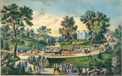 De Grote Rit, Central Park N.Y. door Currier and Ives