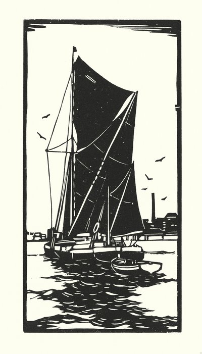 Vissersboten en schuiten: Thames Barge door Cyril A. Wilkinson