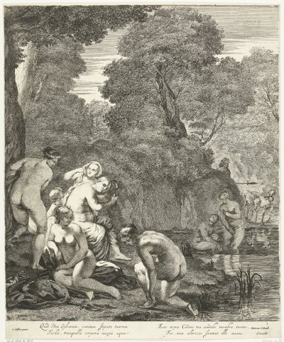 Diana en haar nimfen ontdekt door Actaeon door Dancker Danckerts