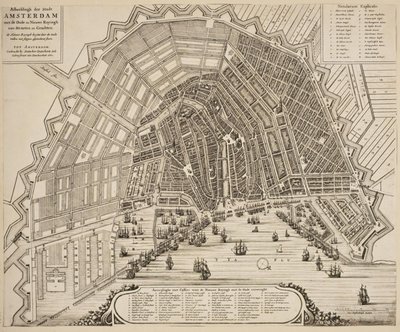 Plattegrond van Amsterdam door Dancker Danckerts