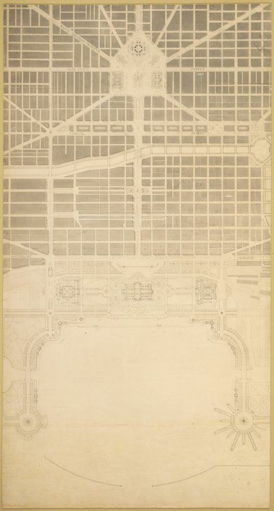Plaat 129 uit Het Plan van Chicago, 1909: Chicago. Het zakencentrum van de stad door Daniel Burnham