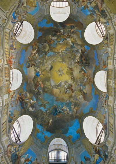 Koepel van de Hofbibliotheek, nu Oostenrijkse Nationale Bibliotheek (fresco) door Daniel Gran