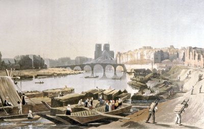 Notre Dame, Ile de la Cité, Ile Saint Louis en de Pont de la Tournelle door Daniel Havell