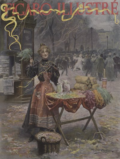 Koop wat Confetti van Mij! Omslag van Le Figaro Illustre, februari 1897 door Daniel Hernandez