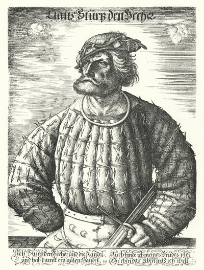 Kunz von der Rosen, hofnar van de Heilige Roomse Keizer Maximiliaan I door Daniel Hopfer
