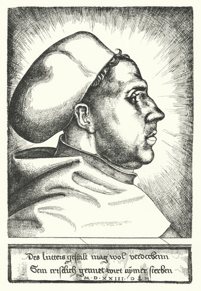 Maarten Luther, Duitse protestantse hervormer door Daniel Hopfer