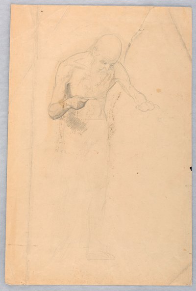 Tekening, Staande man met baard, 1852 door Daniel Huntington