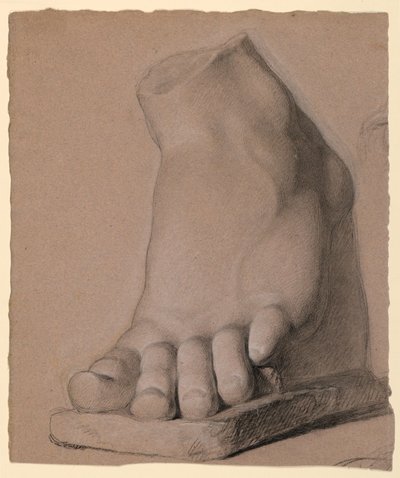 Tekening, Linkervoet uit gips, 1840 door Daniel Huntington