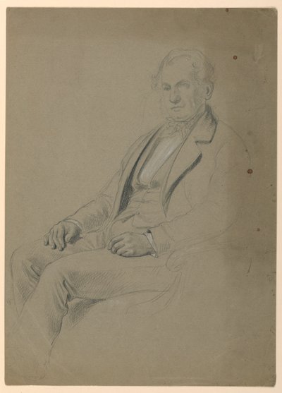 Tekening, Zittende man, 1860 door Daniel Huntington