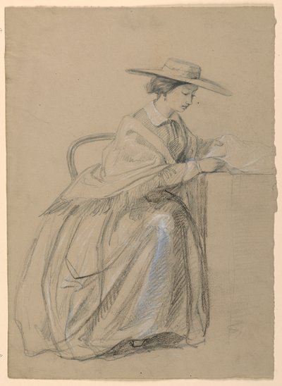 Tekening, Mrs. Sheppard Gandy zittend, 1859 door Daniel Huntington