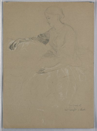 Tekening, Mrs. William Wright en kind, 1857 door Daniel Huntington
