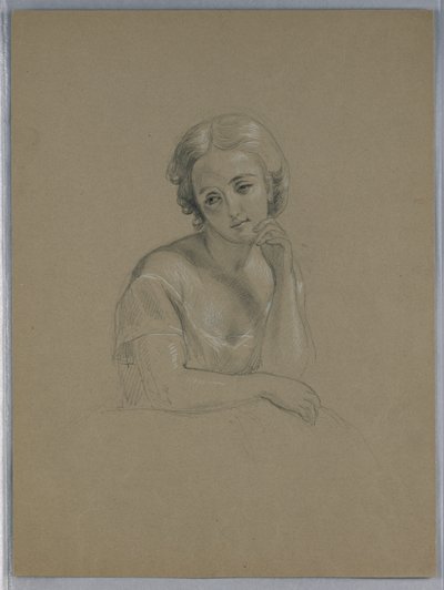 Tekening, mogelijke studie voor "Marth, 1860 door Daniel Huntington