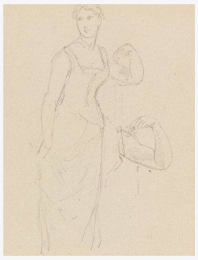 Tekening, Schets voor een portret van Bella Worsham, 1878 door Daniel Huntington