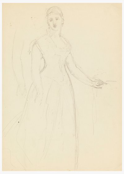 Tekening, Schets voor een portret van Bella Worsham, 1878 door Daniel Huntington