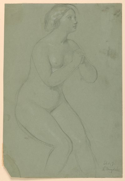Tekening, Studie voor "Een Magdalena", F, 1852 door Daniel Huntington