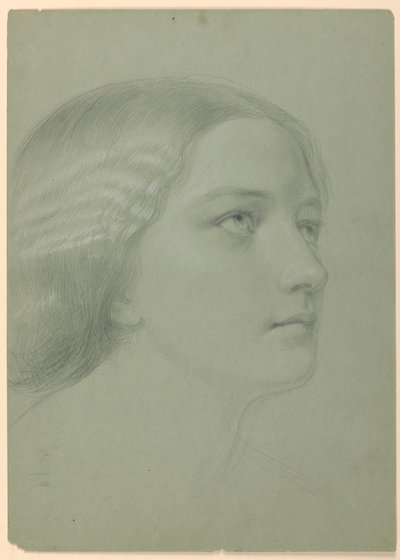 Tekening, Studie voor "Een Magdalena", F, 1852 door Daniel Huntington