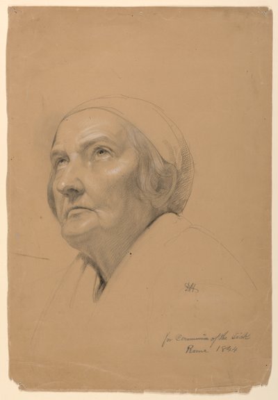 Tekening, Studie voor "Ziekencommunie", 1844 door Daniel Huntington
