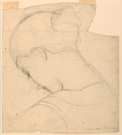 Tekening, Studie voor "Romeins meisje", Hoofd van een vrouw, 1841 door Daniel Huntington