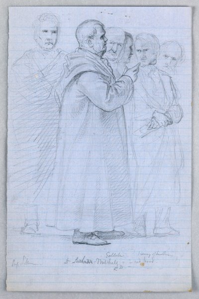 Tekening, Studie voor "Wetenschappelijke Groep", 1858 door Daniel Huntington