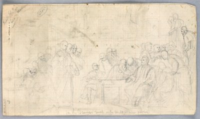 Tekening, Studie voor "Wetenschappelijke Groep", 1858 door Daniel Huntington