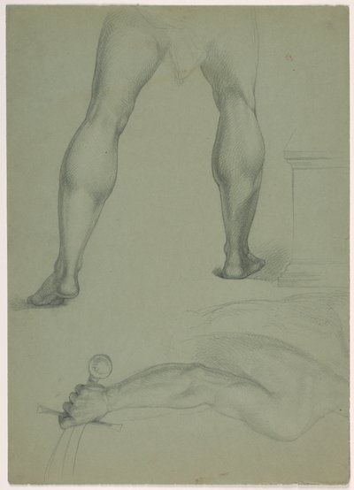 Tekening, Twee anatomische studies, ca. 1850 door Daniel Huntington