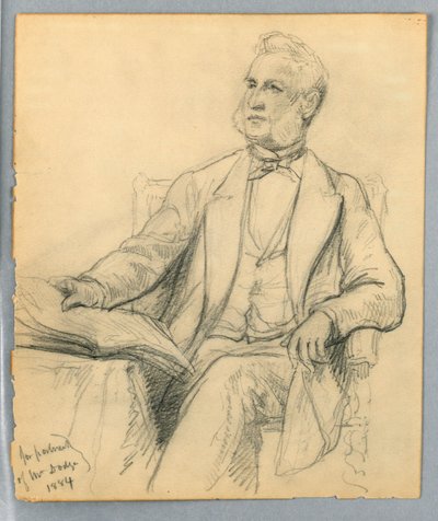 Tekening, William E. Dodge zittend, 1884 door Daniel Huntington