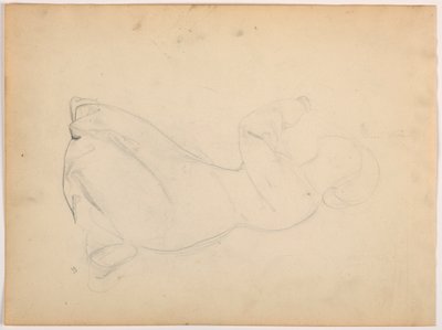 Tekening, Knielende vrouw, ca. 1852 door Daniel Huntington