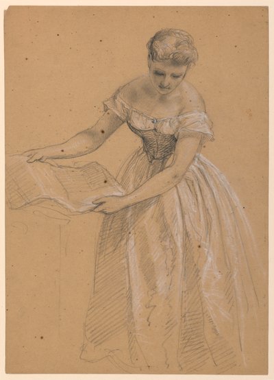 Tekening, Staande vrouw, 1860 door Daniel Huntington