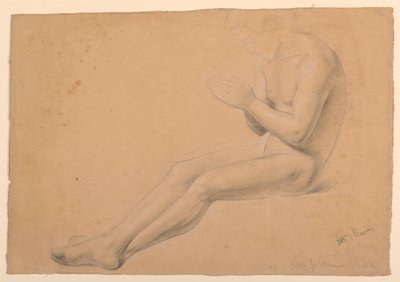 Figurenstudie voor "Communie van de zieken" door Daniel Huntington