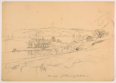 Groton Heights vanaf Heuvel ten Noordoosten van New London door Daniel Huntington