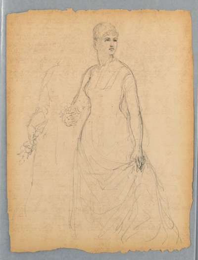 Schets voor Portret van een Staande Vrouw door Daniel Huntington