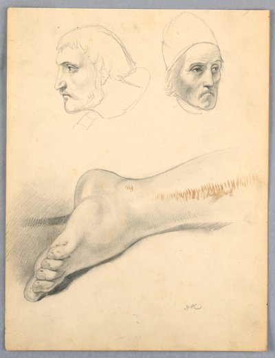 Studies van een rechtervoet, twee hoofden door Daniel Huntington
