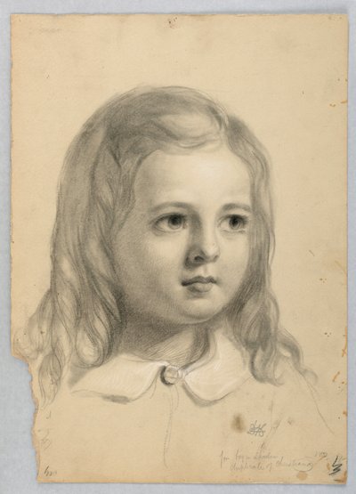 Studie van Kinderhoofd voor "Christiana en Haar Kinderen" door Daniel Huntington