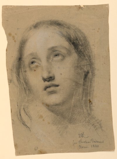 Studie van Hoofd voor "Vroege Christelijke Gevangenen" door Daniel Huntington