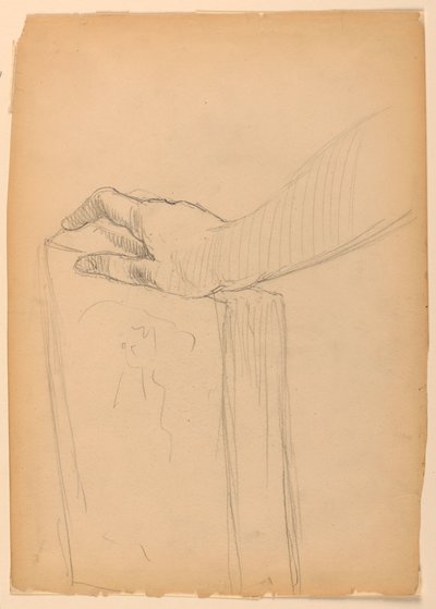 Studie van Rechterhand op een Boek door Daniel Huntington