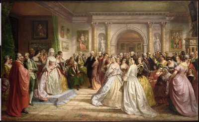 Het Republikeinse Hof (Lady Washingtons Ontvangst) 1861 door Daniel Huntington