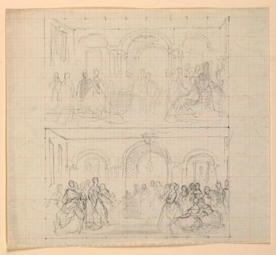 Twee figuurcomposities voor het schilderij 