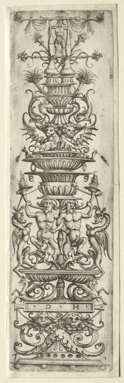 Ornament Rand met Kandelaber-Ornament door Daniel I Hopfer