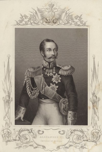 Alexander II, keizer van Rusland (18181881) (gravure) door Daniel John. Pound