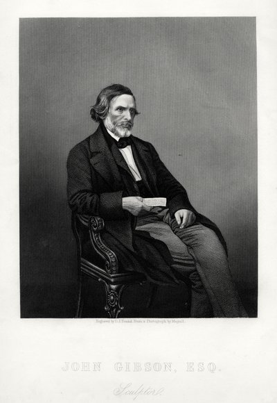 John Gibson, 1790-1866, Britse beeldhouwer, ca. 1880 door Daniel John Pound