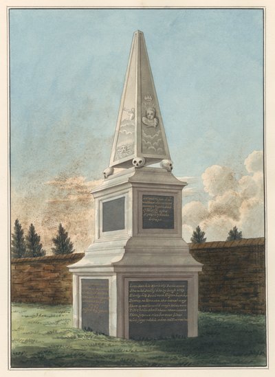 Graf van Nathaniel Wickham, uit West Ham Churchyard door Daniel Lysons