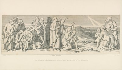Een vurige ster verschijnt in Engeland, onheilspellend van ramp, en wordt aangesproken door de Monnik van Malmesbury door Daniel Maclise