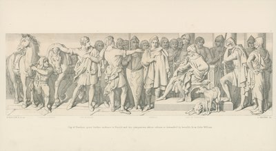 Guy van Ponthieu geeft Verdere Audiëntie aan Harold en zijn Metgezellen, wiens Vrijlating wordt Geëist door Heralds van Hertog Willem door Daniel Maclise