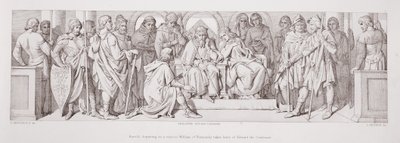Harold, vertrekkend op bezoek bij Willem van Normandië, neemt afscheid van Edward de Belijder, uit 