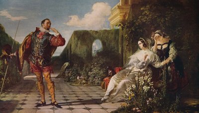 Malvolio en de gravin, ca. 1840, ca. 1915 door Daniel Maclise