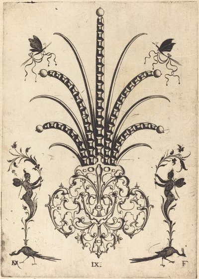 Broche met Tafeldiamanten, Vlinders aan de Bovenkant, en Pauwen en Hermes aan de Onderkant door Daniel Mignot