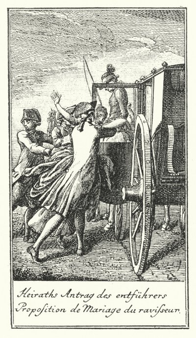 Huwelijksaanzoek van de Ontvoerder door Daniel Nikolaus (after) Chodowiecki